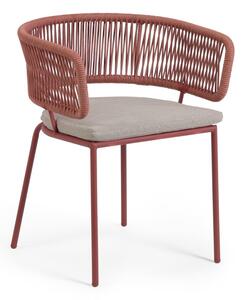 Nadin acélszerkezetű kerti szék barna húrozással - Kave Home