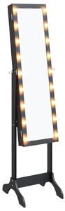 LED-es Állótükör - Fekete - 146 cm