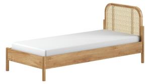 Natúr színű tölgyfa egyszemélyes ágy ágyráccsal 90x200 cm Olive Rotan – Vipack