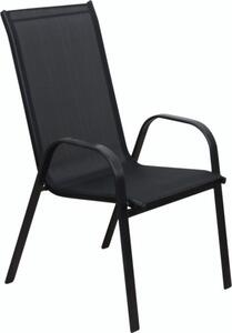 ROJAPLAST XT1012C fém kerti szék, 69 x 55 x 95 cm - fekete (Méret: 69 x)