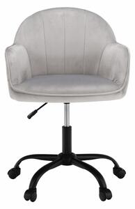 KONDELA Irodai szék, Velvet anyag világosszürke/fekete, EROL