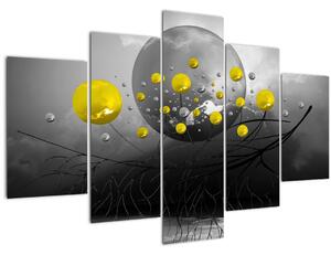 Kép- sárga absztrakt gömbök (150x105 cm)