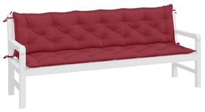 VidaXL 2 db borvörös oxford szövet kerti padpárna 200 x 50 x 7 cm
