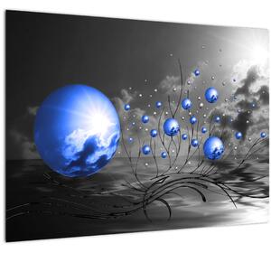 Világoskék gömbök képe (70x50 cm)
