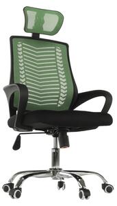 KONDELA Irodai szék, zöld/ fekete/króm, IMELA TYP 1