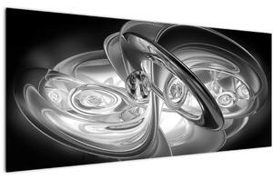 Modern szürke absztrakció képe (120x50 cm)