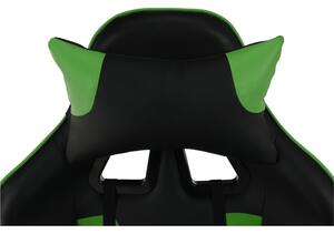 KONDELA Irodai/gamer fotel, fekete/zöld, BILGI