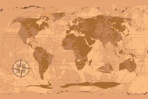 Tapéta rusztikus világtérkép