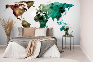 Tapéta színes sokszögű világtérkép