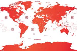 Tapéta világtérkép az egyes államokkal piros színben