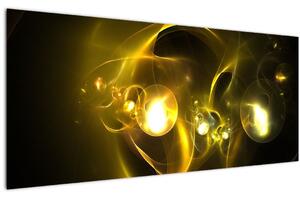 Absztrakt kép sárga gömbök (120x50 cm)