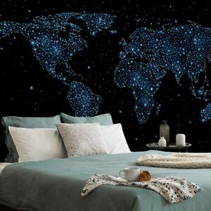 Tapéta világtérkép éjjeli égen