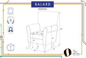 Balard sötét türkiz fotel - My Pop Design