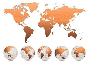 Öntapadó tapéta földgömbök és világtérkép