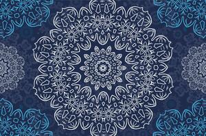 Tapéta kék Mandala absztrakt mintával