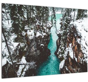 Kép - hegyi folyó télen (70x50 cm)