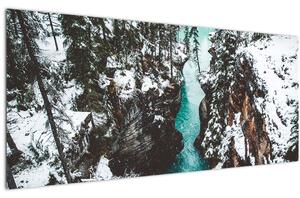 Kép - hegyi folyó télen (120x50 cm)