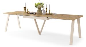 Mazzoni AVERY Artisan Tölgy/alja bézs (pezsgő) - BŐVÍTHETŐ LOFT/IPARI STÍLUSÚ ASZTAL NAPPALIBA/ÉTKEZŐBE - 2 MÉRET!
