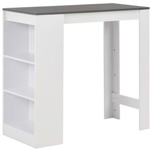 Modern Fehér Bárasztal Polccal - 110x50x103 cm