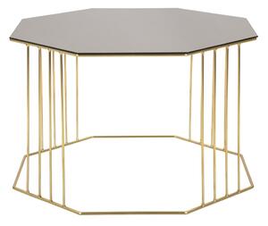 Fekete-aranyszínű dohányzóasztal ø 45 cm Octagon - Mauro Ferretti