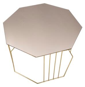 Fekete-aranyszínű dohányzóasztal ø 45 cm Octagon - Mauro Ferretti