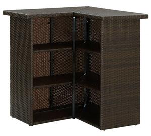 Sarok Bárasztal - PE Rattan - Barna - 100x50x105 cm