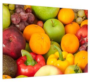 Gyümölcs és zöldség kép (70x50 cm)