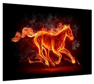 Lángoló lovas kép (70x50 cm)