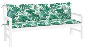 VidaXL 2 db levélmintás oxford szövet kerti padpárna 180 x 50 x 7 cm