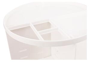 Fehér forgó műanyag fürdőszobai rendszerező kozmetikumokhoz – Hermia