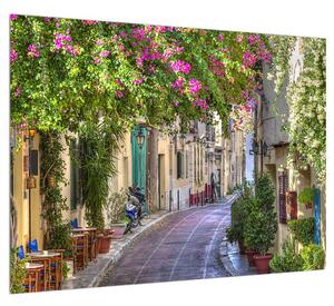 Mediterrán nyári utcácska képe (70x50 cm)