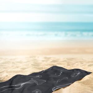 Fekete-fehér strandtörölköző 90x180 cm Jellyfish – DecoKing