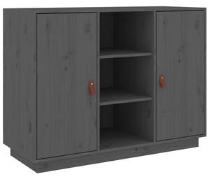 VIDAXL - Tömör Fenyőfa Tálalószekrény - Szürke - 100x40x75 cm