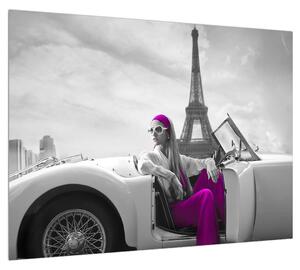 Eiffel torony és autók képe (70x50 cm)
