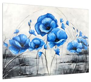 Kék pipacsok képe (70x50 cm)