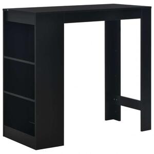 Modern Fekete Bárasztal Polccal - 110 x 50 x 103 cm