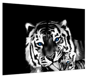 Tigris a kölykével képe (70x50 cm)