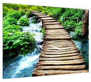 Fa sétány egy folyón át (70x50 cm)