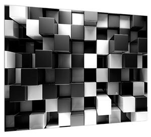 Absztrakt fekete-fehér kép-kockák (70x50 cm)