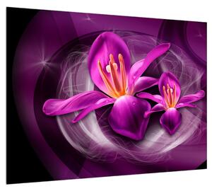 Modern kép - lila virágok (70x50 cm)