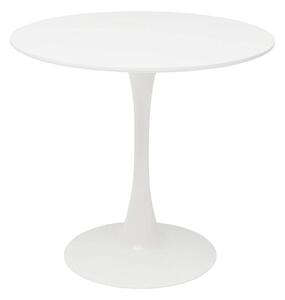 Étkezőasztal, kerek, fehér, matt, átmérő 80 cm, REVENTON