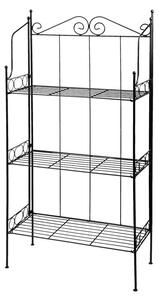 Kovácsoltvas virágtartó állvány, 3 polcos, 55,5 x 110cm