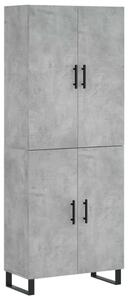 Modern Magas Szekrény - Beton Szürke - 180 cm