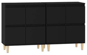 VIDAXL - Fekete Fa Tálalószekrény - 2 db - 60x35x70 cm