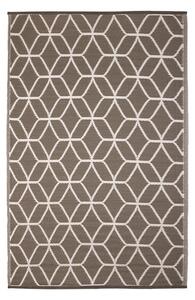 Geometria mintás kétoldalú kültéri szőnyeg, szürke és fehér, 121 x 180 cm