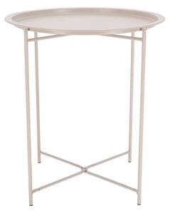 Összecsukható felszolgáló asztal, bézs színű, 46 cm átmérőjű