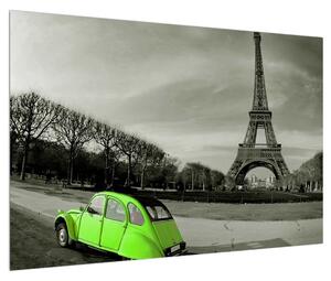 Eiffel torony és a zöld autó kép (90x60 cm)
