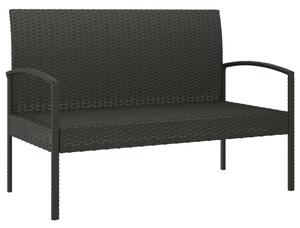 VidaXL fekete polyrattan kerti pad párnával 105 cm
