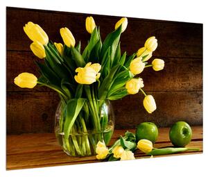 Sárga tulipánok a vázában (90x60 cm)