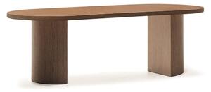 Kerek étkezőasztal diófa dekoros asztallappal 100x240 cm Nealy – Kave Home